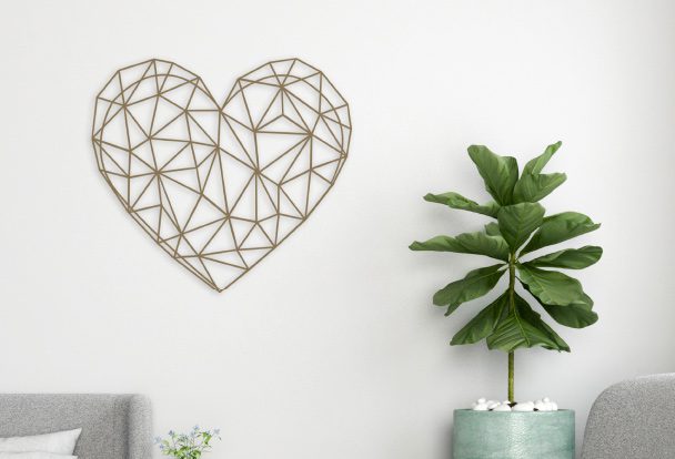 corazón colgante de madera para regalar en boda