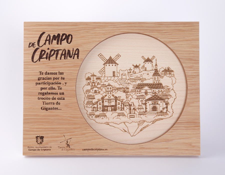trofero de madera personalizado por participación en un evento