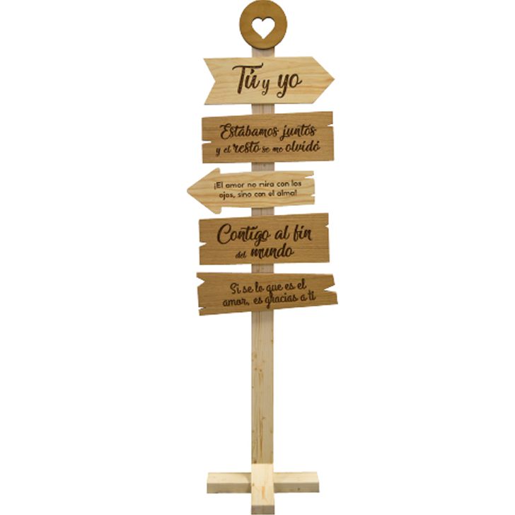 cartel de flechas personalizadas para bodas