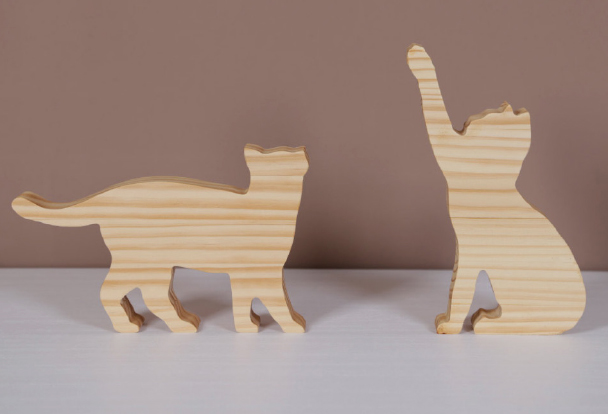 figuras de gato de madera artesanal para regalar el día del padre