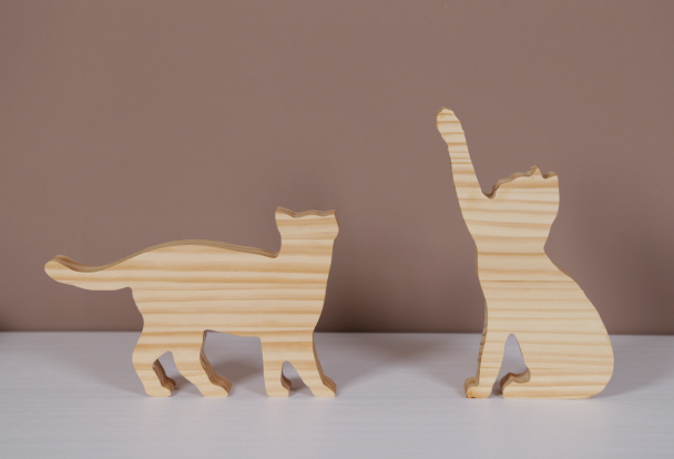 figuritas de gatos de madera para regalar en navidad