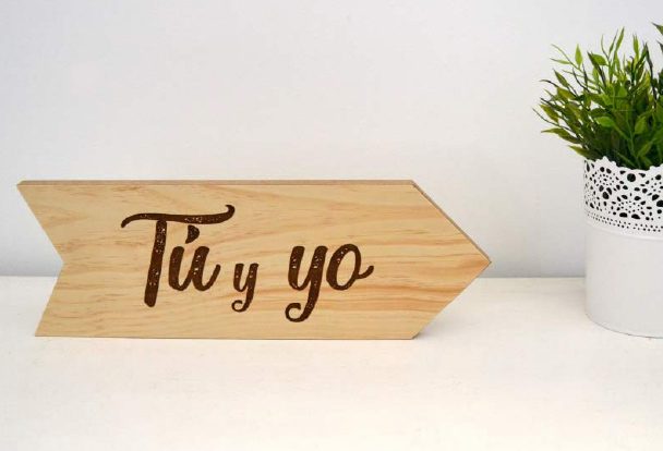flecha de madera tú y yo para abuelos