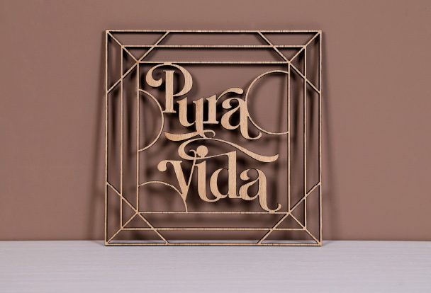 frases decorativas en madera