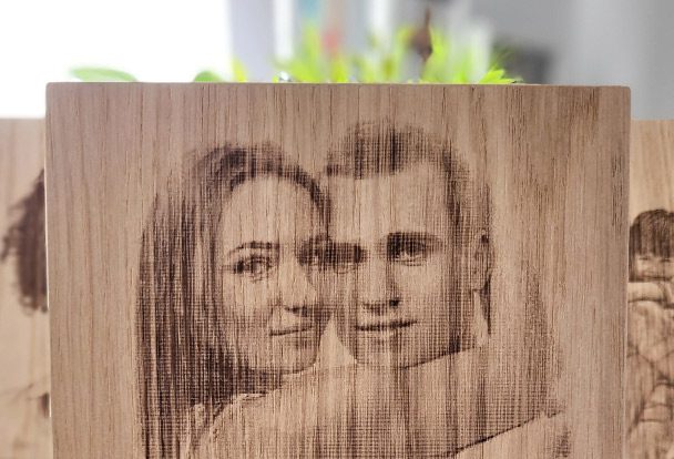 regalar grabado de fotos de madera el día de los enamorados