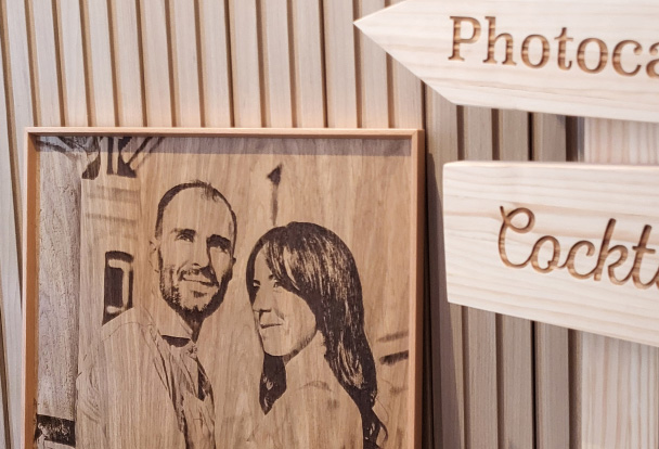 grabado de fotos en madera para regalar en navidad