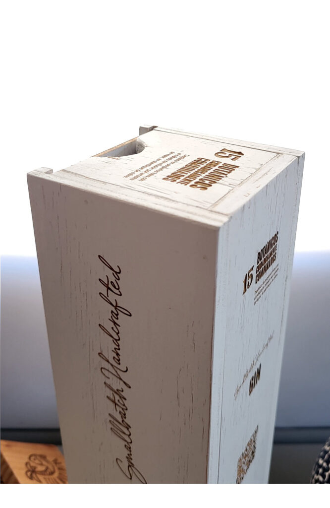 Packaging reutilizable de madera con tapa deslizante