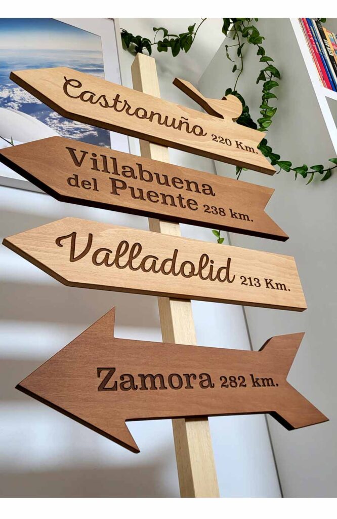 señales de flechas de madera personalizadas