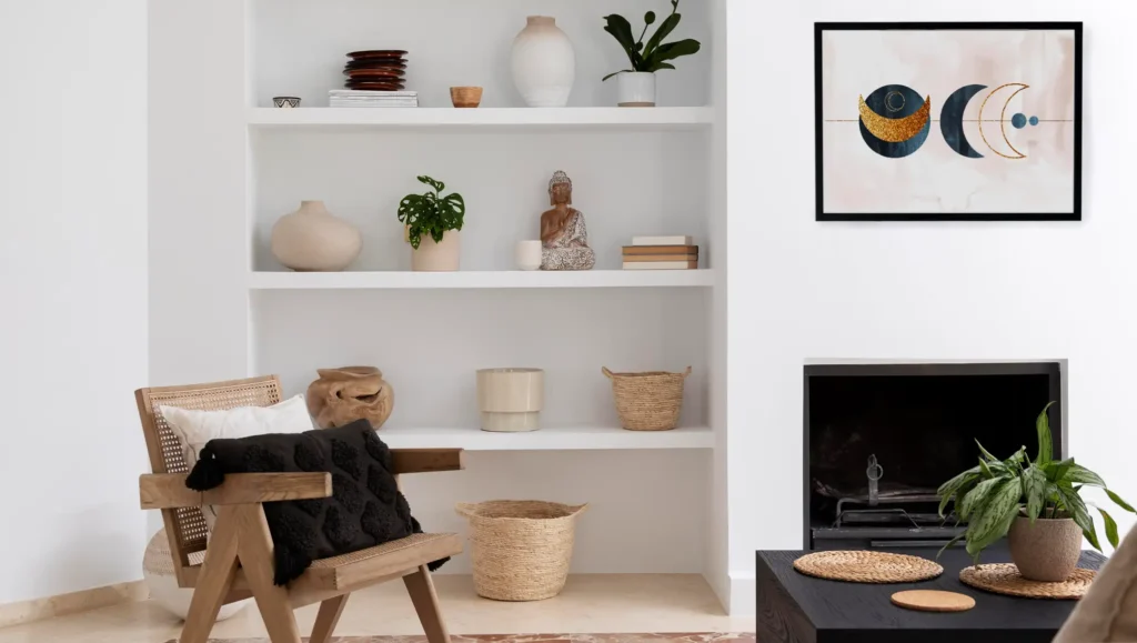 Salon con decoración de estilo nórdico