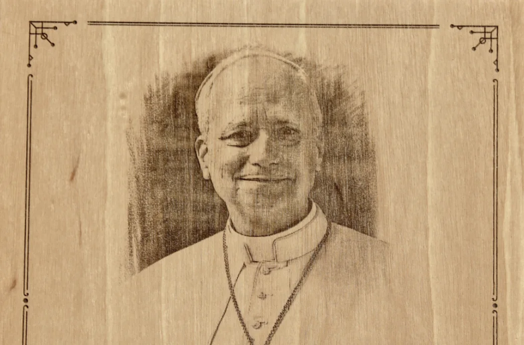 Grabado religioso en madera de Leon XIV